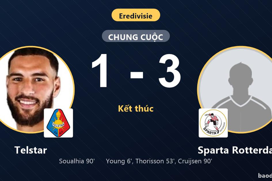Sparta Rotterdam quật ngã Telstar ngay trên sân BUKO Stadion tại vòng 2 Eredivisie