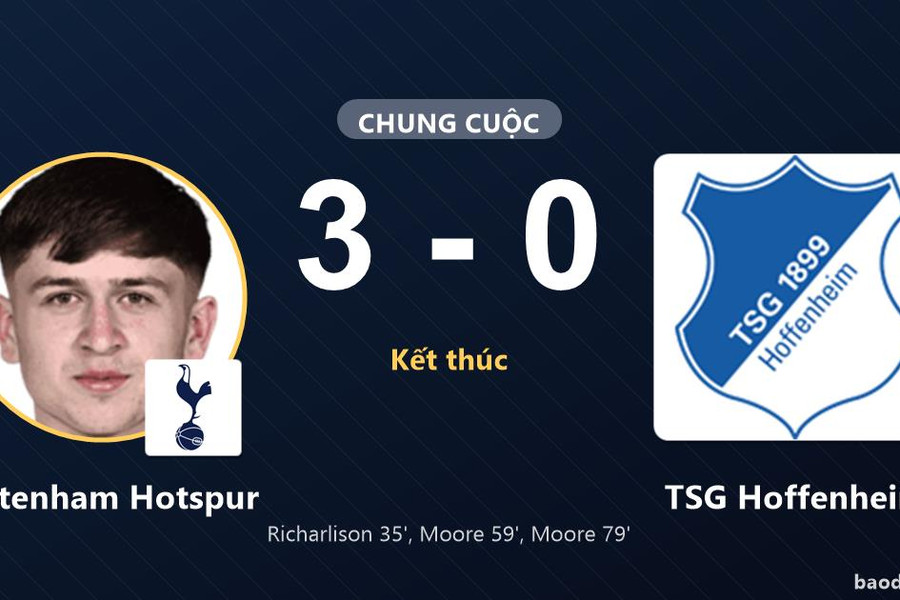 Tottenham Hotspur đè bẹp TSG Hoffenheim 3-0, đẩy đối thủ nước Đức vào thất bại tại London