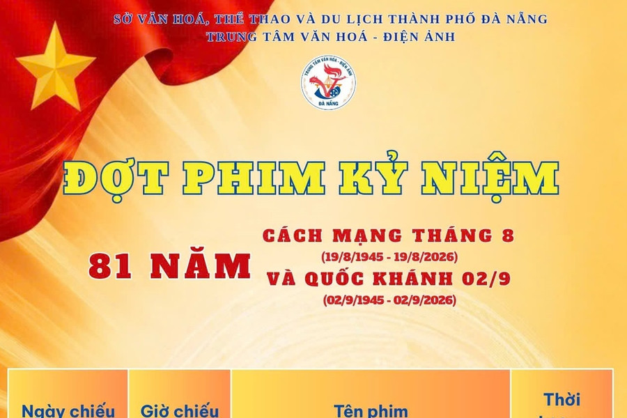 Chiếu phim miễn phí dịp Cách mạng Tháng Tám và Quốc khánh 2/9