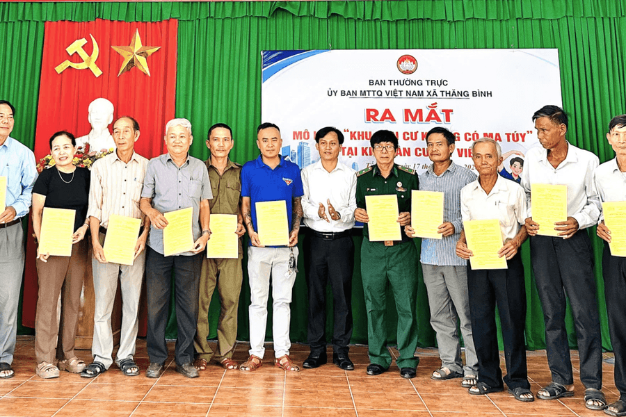 100% thôn của xã Thăng Bình ra mắt mô hình “Khu dân cư không ma túy”