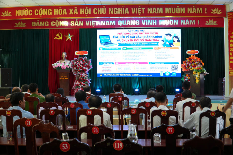 Xã Thăng Phú phát động Cuộc thi trực tuyến tìm hiểu cải cách hành chính và chuyển đổi số năm 2026