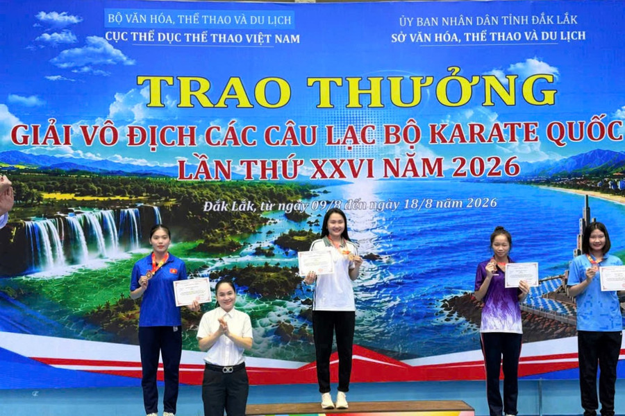 Đà Nẵng giành 16 huy chương tại Giải vô địch các câu lạc bộ Karate quốc gia