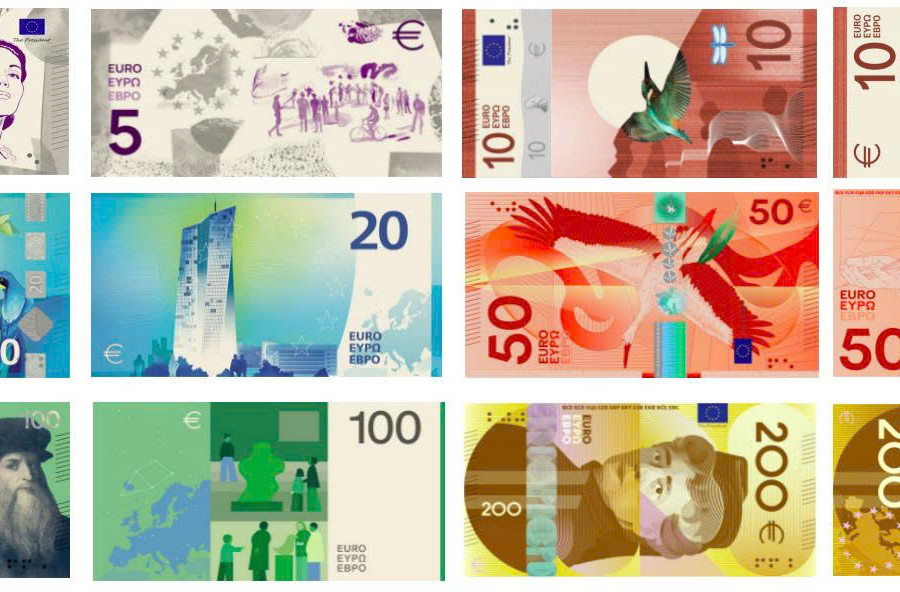 Ngân hàng Trung ương châu Âu công bố thiết kế tiền giấy Euro mới
