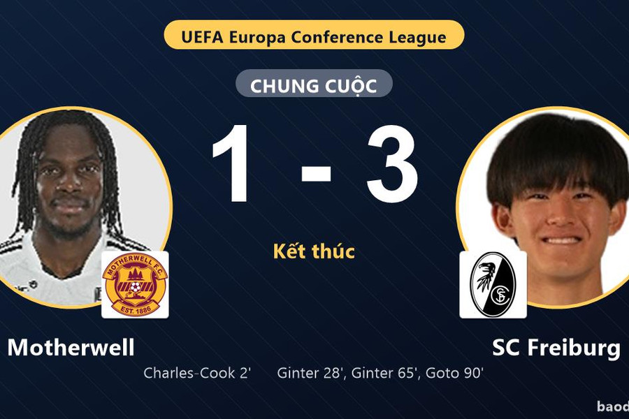 Ngược dòng đánh bại Motherwell, SC Freiburg đi tiếp, đối thủ chính thức bị loại