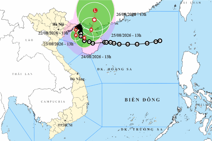 Bão số 4 (Narra) di chuyển chậm trên Vịnh Bắc Bộ