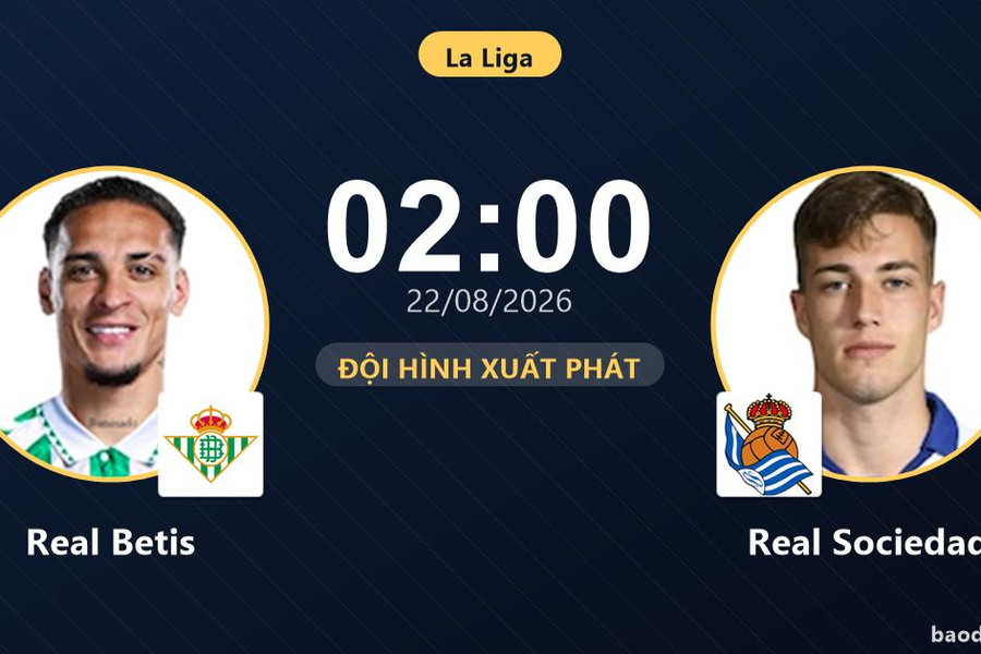 Trực tiếp Real Betis vs Real Sociedad: Trận đấu đang diễn ra