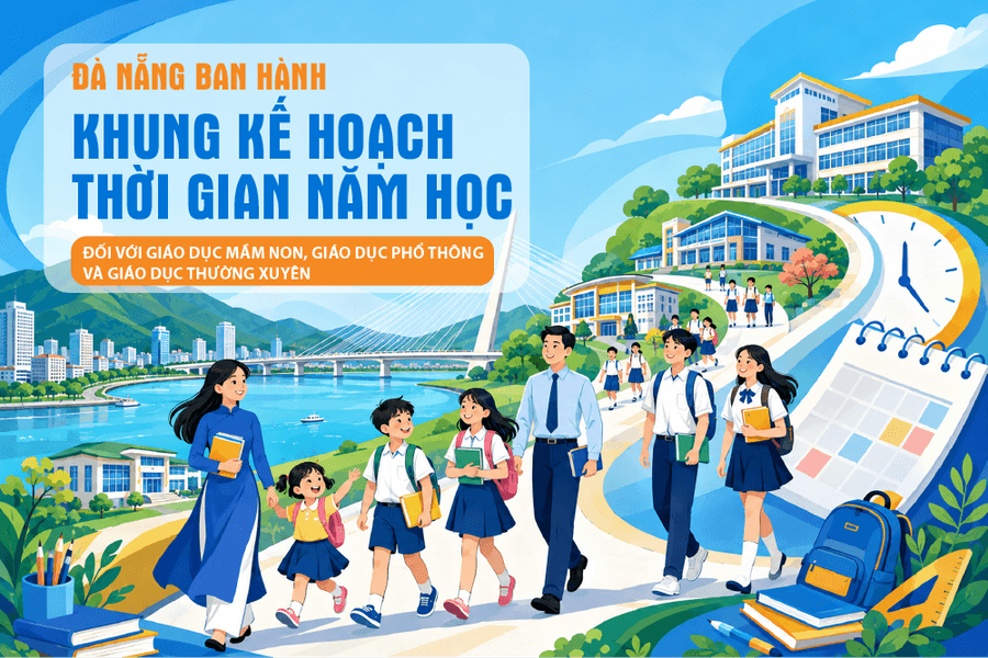 [Infographic] - Đà Nẵng ban hành Khung kế hoạch thời gian năm học đối với giáo dục mầm non, giáo dục phổ thông và giáo dục thường xuyên