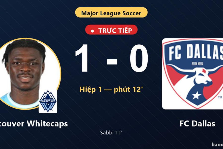 Trực tiếp Vancouver Whitecaps vs FC Dallas: Vancouver Whitecaps mở tỷ số