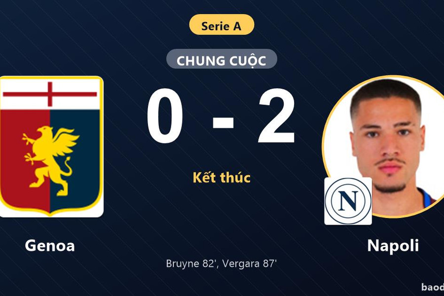 Ghi liền hai bàn cuối trận, Napoli đánh bại Genoa ngày ra quân Serie A