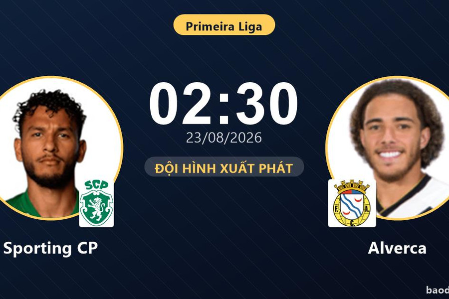 Trực tiếp Sporting CP vs Alverca: Đội hình xuất phát