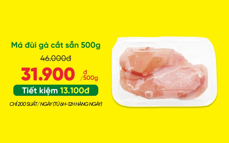 Mẹo săn khay má đùi gà cắt sẵn tươi ngon giá chỉ 31.900 đồng trên ứng dụng Bách hóa XANH