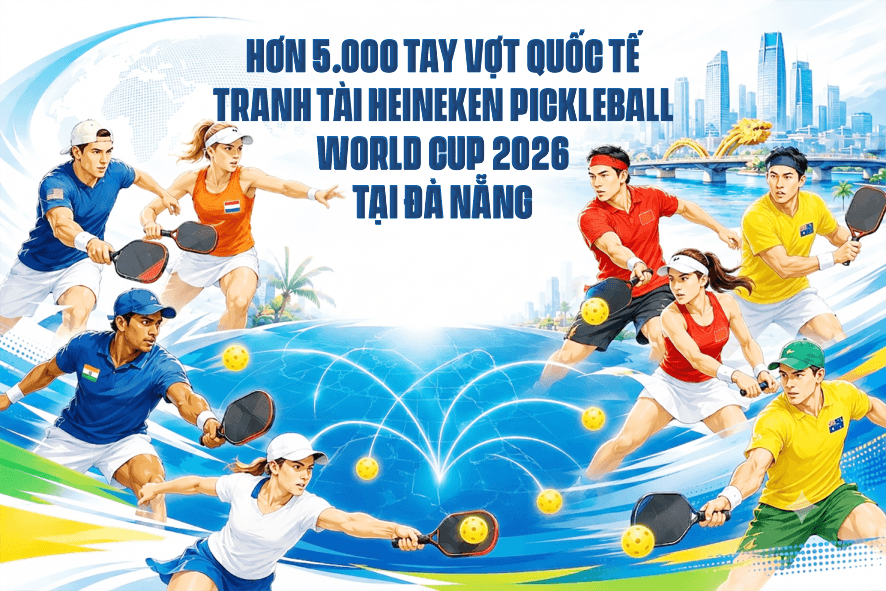 [Infographic] - Hơn 5.000 tay vợt quốc tế tranh tài Heineken Pickleball World Cup 2026 tại Đà Nẵng