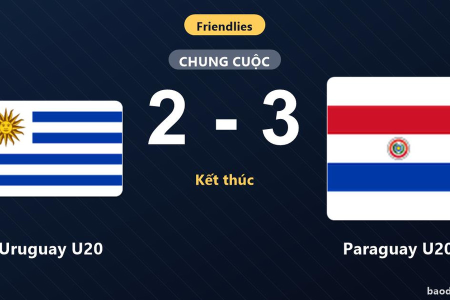 Paraguay U20 giành chiến thắng sát nút trước Uruguay U20 ở trận giao hữu