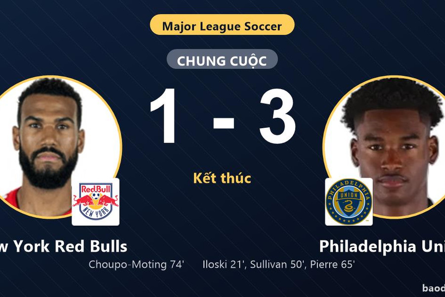 Hạ New York Red Bulls 3-1, Philadelphia Union cùng đối thủ giành vé vào vòng 1/16