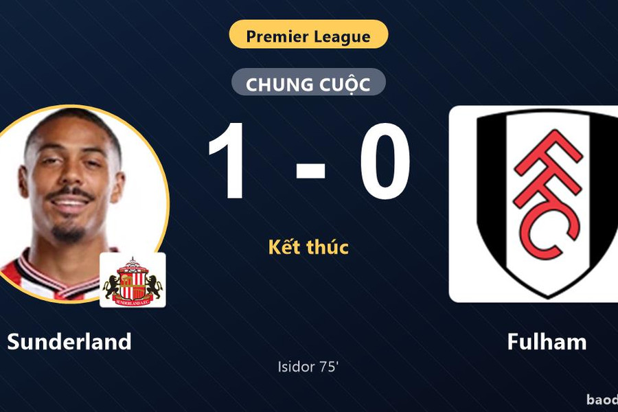 Hạ Fulham tại Stadium of Light, Sunderland giành 3 điểm quan trọng