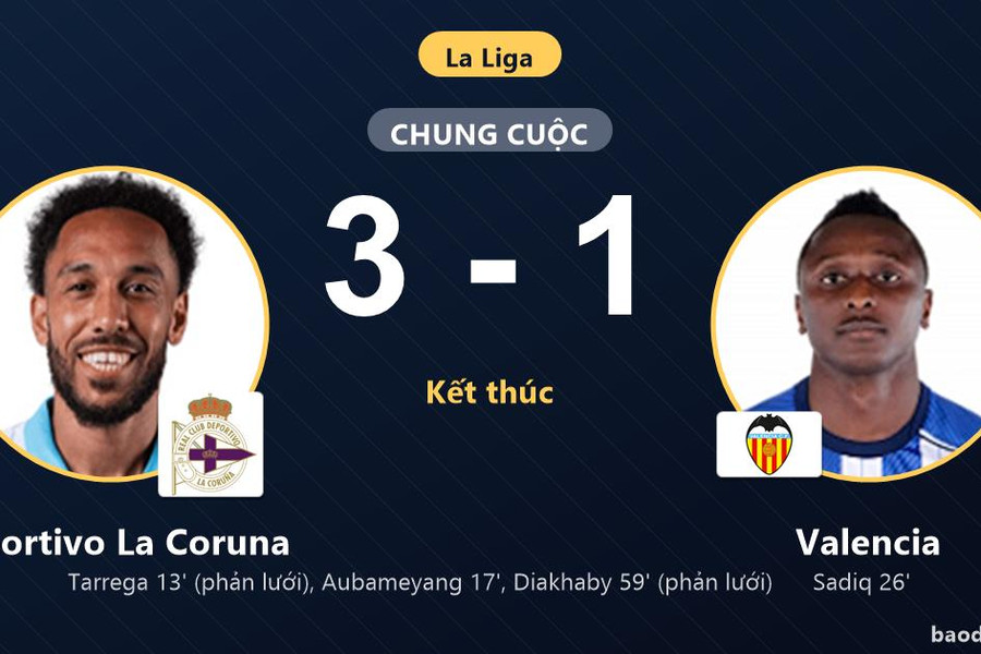 Hạ Valencia, Deportivo La Coruna vươn lên vị trí thứ 13 La Liga