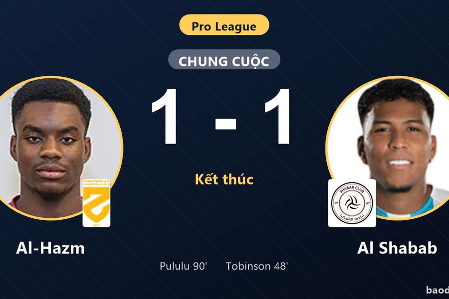 Chia điểm nghẹt thở, Al-Hazm và Al Shabab níu chân nhau ở nửa dưới bảng xếp hạng