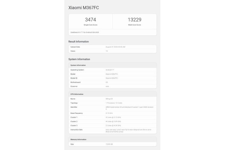 Xiaomi Pad 9 Pro Max lộ diện điểm Geekbench: Sức mạnh vi xử lý tự phát triển XRING O3