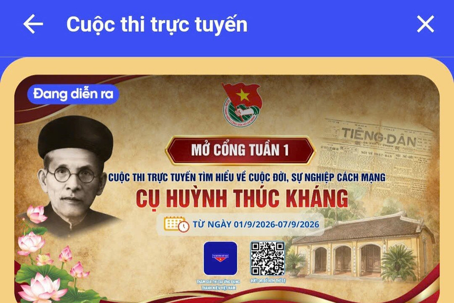 Phát động Cuộc thi trực tuyến “Tìm hiểu về cuộc đời và sự nghiệp cách mạng của cụ Huỳnh Thúc Kháng”