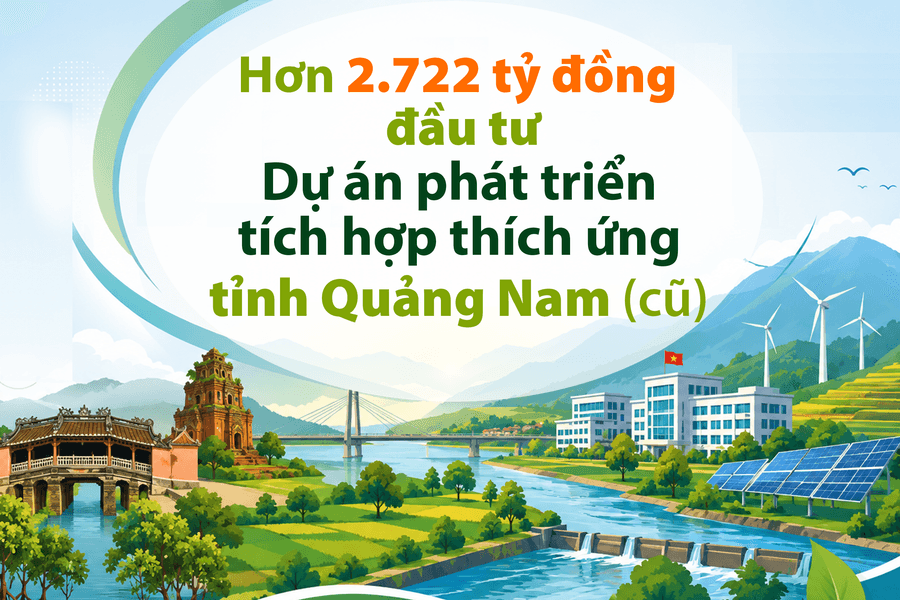 [Infographic] - Hơn 2.722 tỷ đồng đầu tư Dự án phát triển tích hợp thích ứng tỉnh Quảng Nam (cũ)