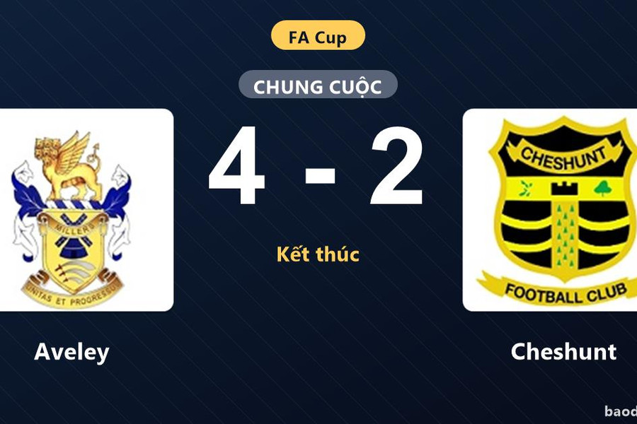 Aveley đánh bại Cheshunt 4-2 tại vòng loại FA Cup