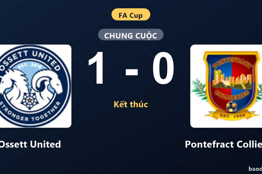 Ossett United giành chiến thắng tối thiểu trước Pontefract Collieries tại FA Cup