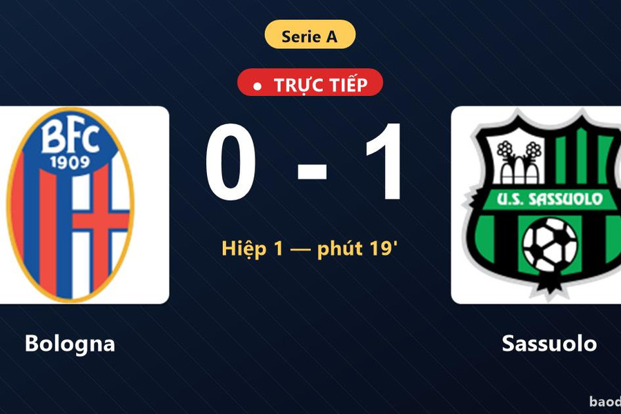 Trực tiếp Bologna vs Sassuolo: Sassuolo mở tỷ số