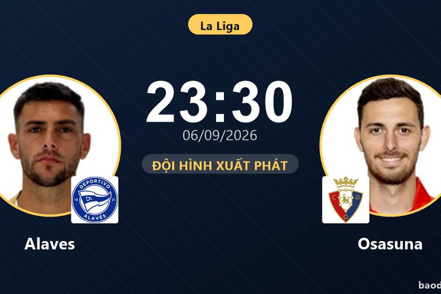 Trực tiếp Alaves vs Osasuna: Đội hình xuất phát