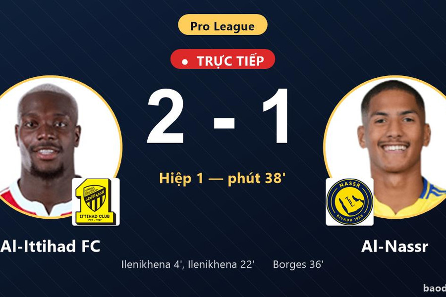 Trực tiếp Al-Ittihad FC vs Al-Nassr: Hiệp 2 bắt đầu, Al-Ittihad FC dẫn 2-1
