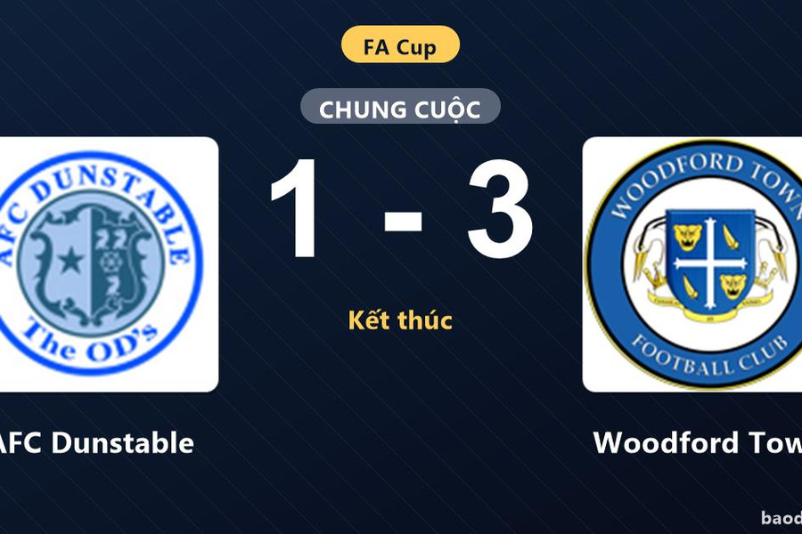 Woodford Town giành chiến thắng thuyết phục trước AFC Dunstable tại FA Cup