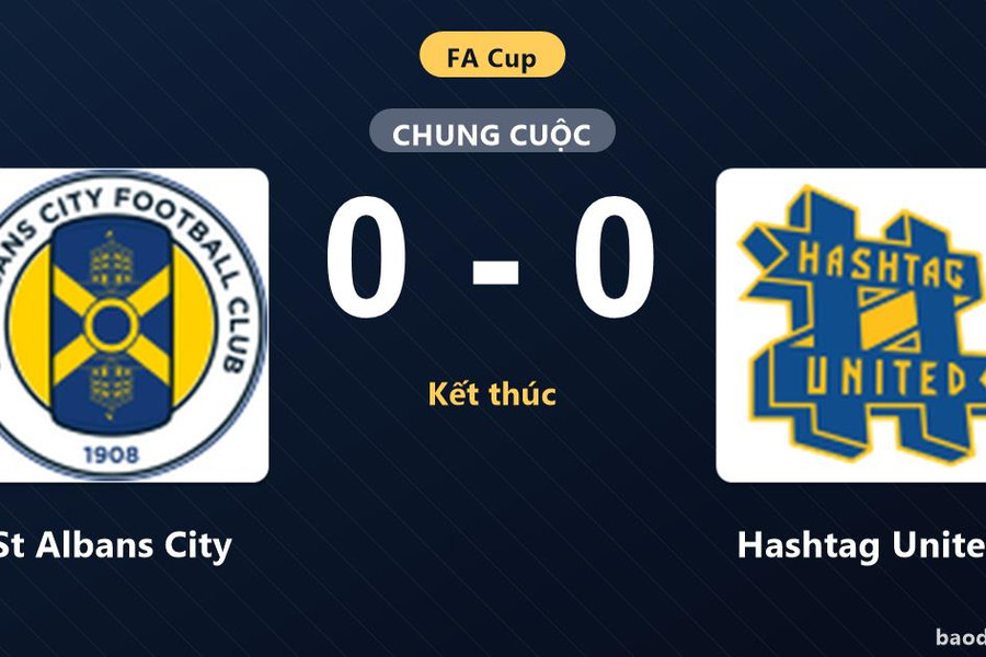 St Albans City và Hashtag United bất phân thắng bại tại vòng loại Cúp FA