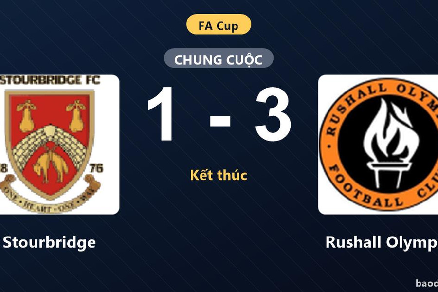 Rushall Olympic thắng thuyết phục trên sân Stourbridge tại FA Cup
