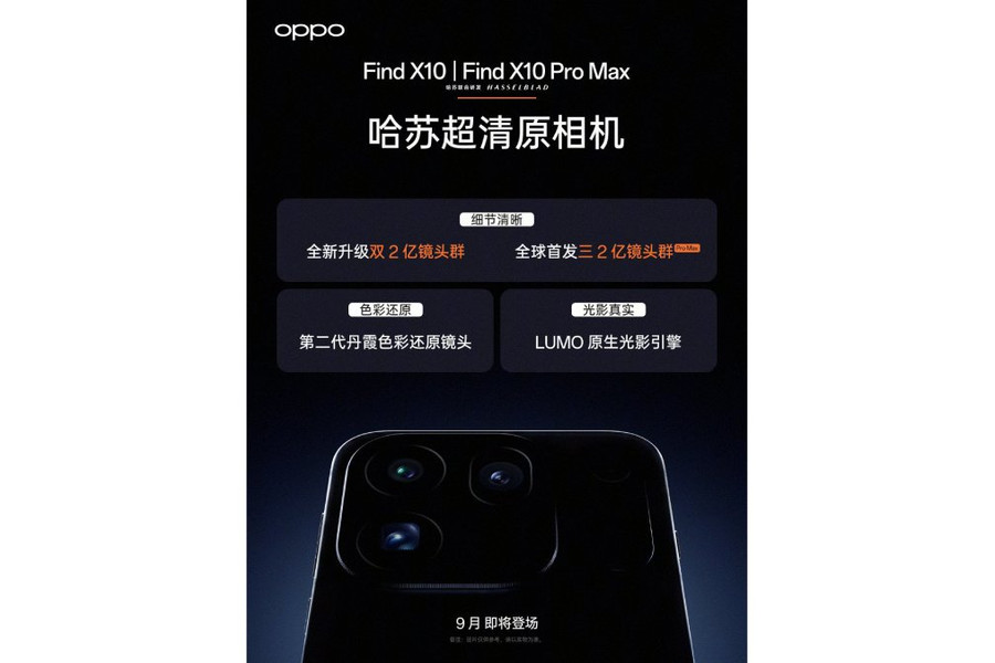 OPPO Find X10 Pro Max sắp ra mắt: Đột phá với 3 camera 200MP và chip Dimensity 9-series