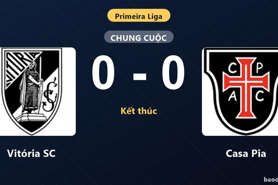 Chia điểm không bàn thắng, Vitória SC lỡ cơ hội bứt phá còn Casa Pia chìm sâu đáy bảng