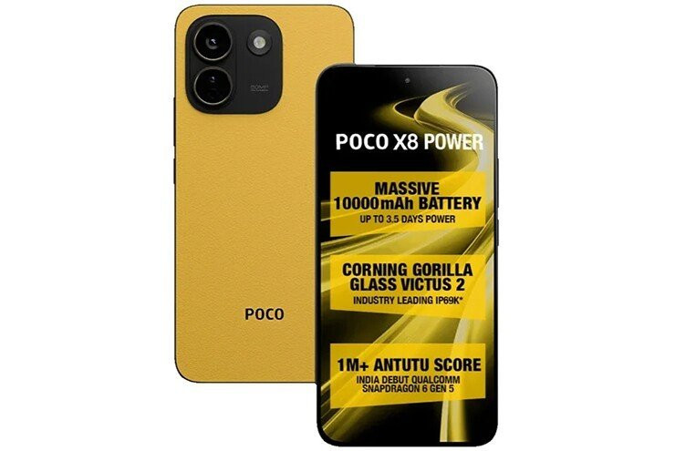 Poco X8 Power sở hữu pin silicon-carbon 10.000 mAh, sạc nhanh 100W cùng thiết kế mỏng nhẹ