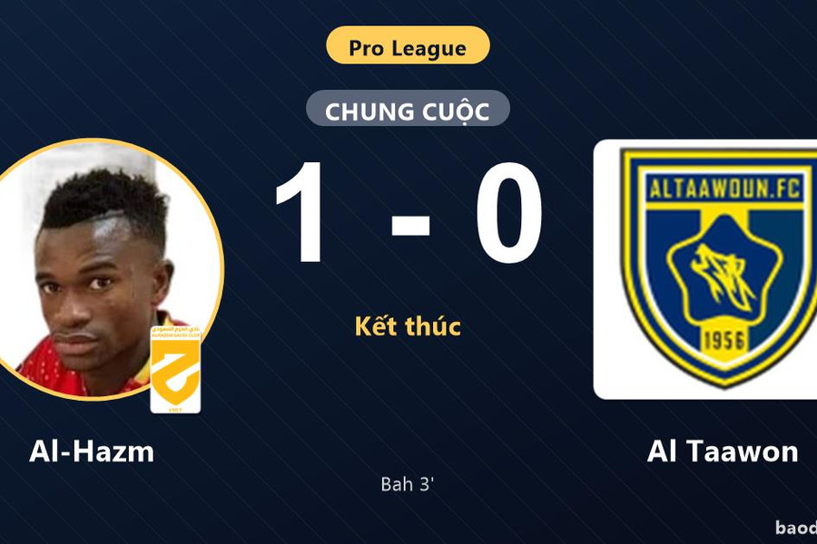 Thắng Al Taawon 1-0, Al-Hazm vươn lên hạng 10 đẩy đối thủ sát vùng nguy hiểm