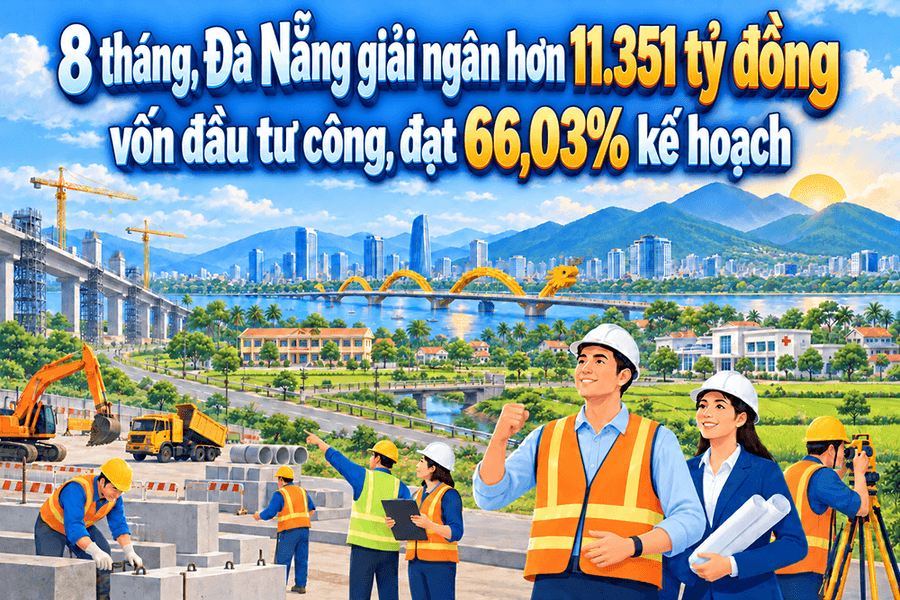 [Infographic] - 8 tháng, Đà Nẵng giải ngân hơn 11.351 tỷ đồng vốn đầu tư công, đạt 66,03% kế hoạch năm