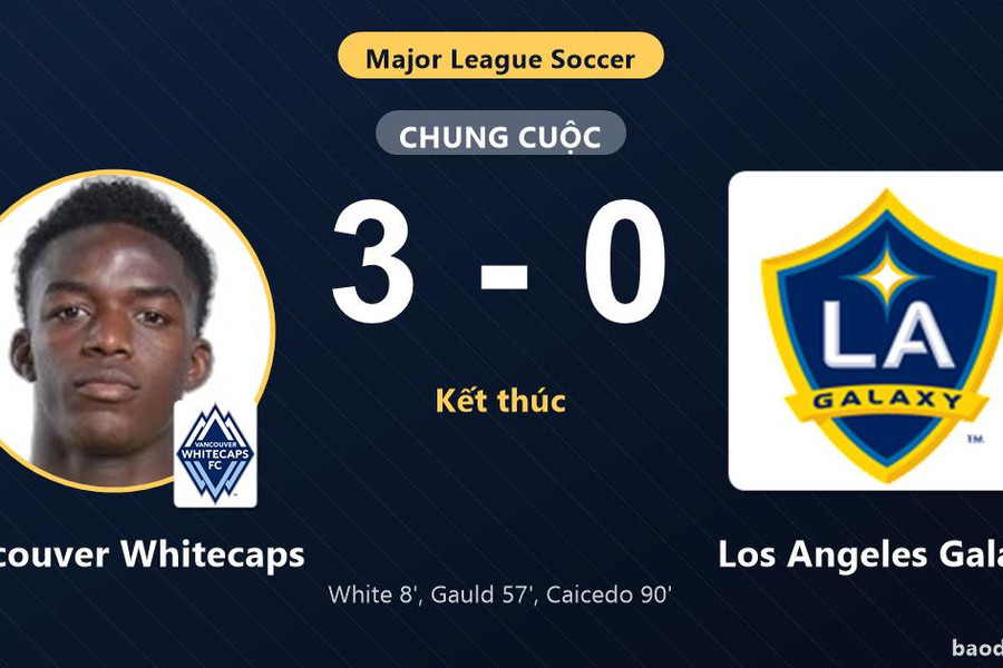 Đánh bại Los Angeles Galaxy 3-0, Vancouver Whitecaps củng cố ngôi đầu bảng