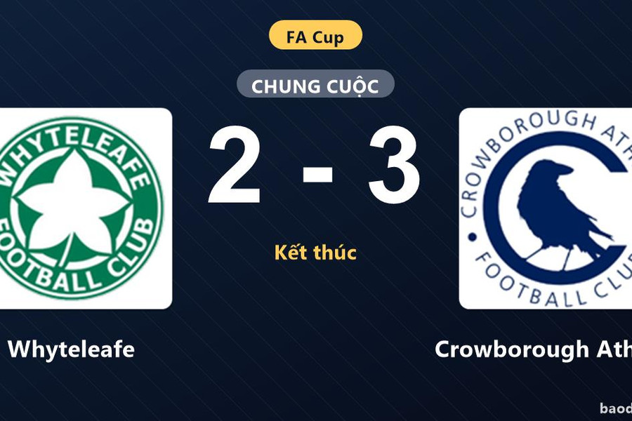 Whyteleafe thất thủ 2-3 trước Crowborough Athletic tại FA Cup
