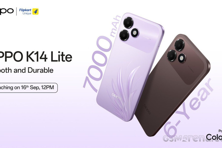 OPPO K14 Lite ấn định ngày ra mắt ngày 16/9 với viên pin 7.000 mAh cùng thiết kế trẻ trung