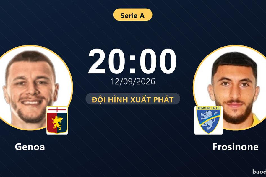 Trực tiếp Genoa vs Frosinone: Đội hình xuất phát