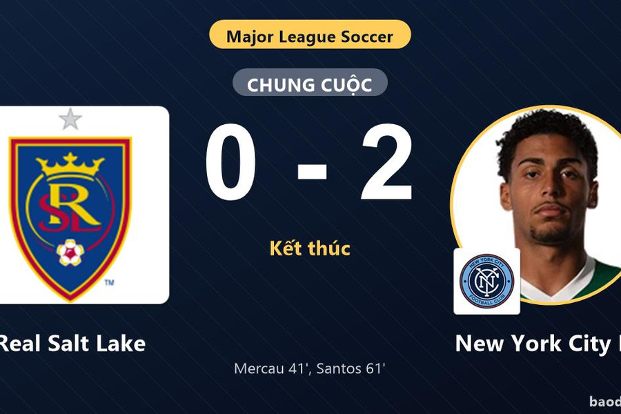 Thua New York City FC, Real Salt Lake vẫn giành vé vào vòng 1/16