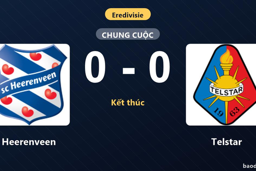 Chia điểm không bàn thắng, Heerenveen và Telstar ghìm chân nhau ở nửa dưới bảng xếp hạng