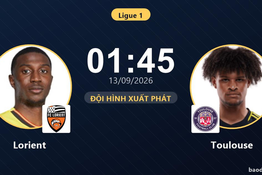 Trực tiếp Lorient vs Toulouse: Thế trận giằng co sau nửa hiệp một, chưa có bàn thắng